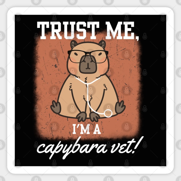 Capybara Red  Funny Vet Technician Sticker by Art by Biyan